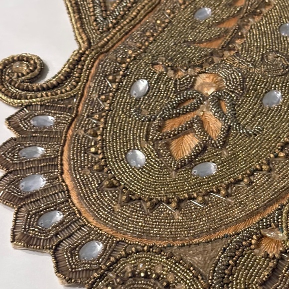 Kim Seybert NYC Gold & Crystal Beaded Table Runner 47”x20” Retail $815.00 - Picture 3 of 12